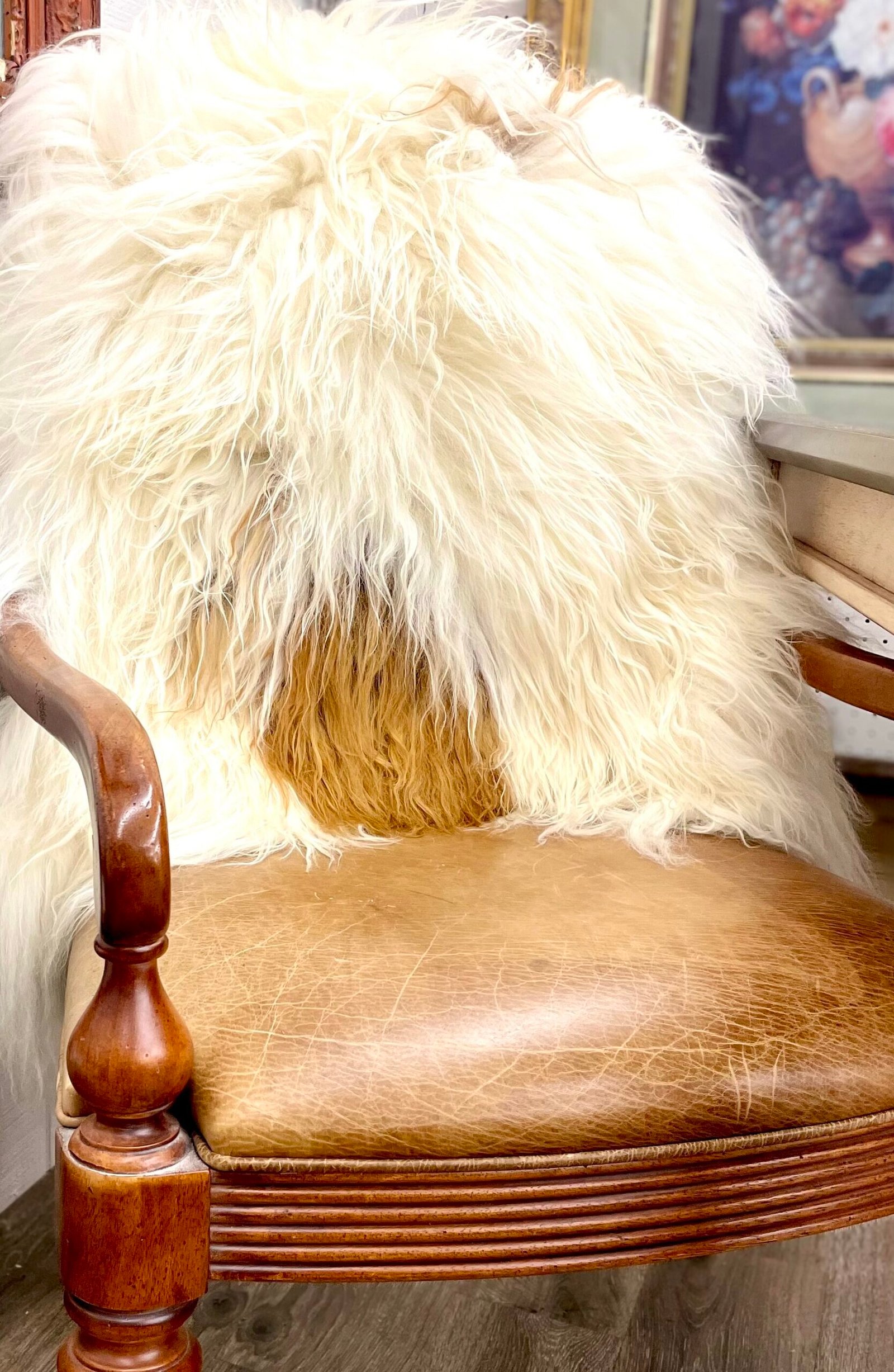 vintage work leather chair. Leather adds such warmth and character. Worn leather has a past and a natural grittiness.